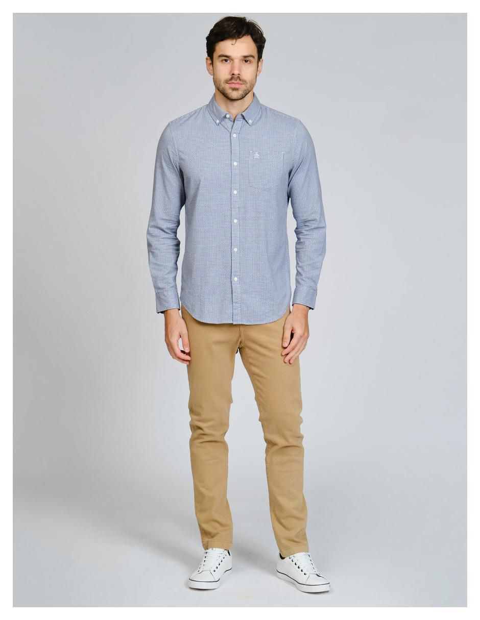 Camisa casual de algodón manga larga para hombre 4