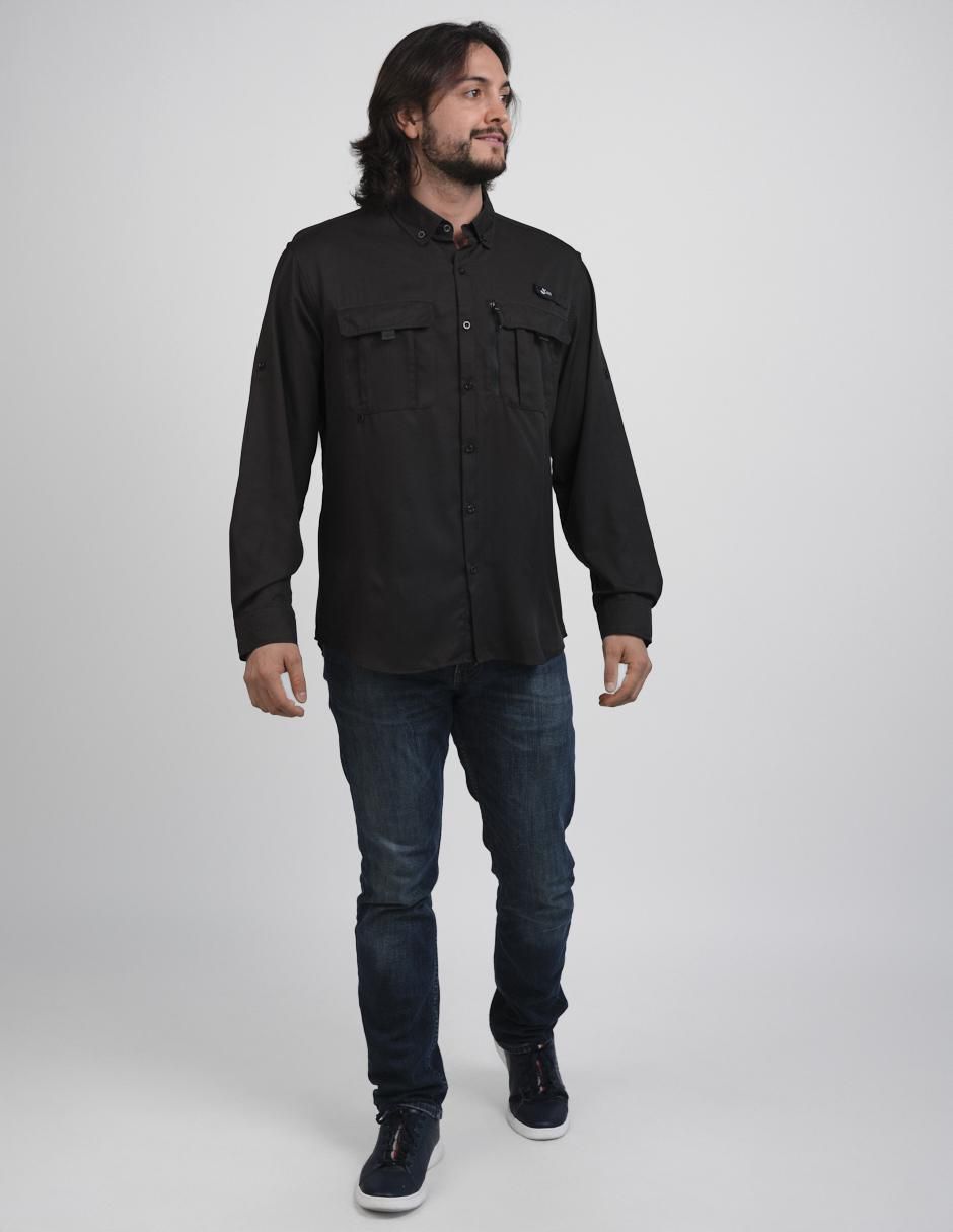 Sobrecamisa casual manga larga para hombre 4