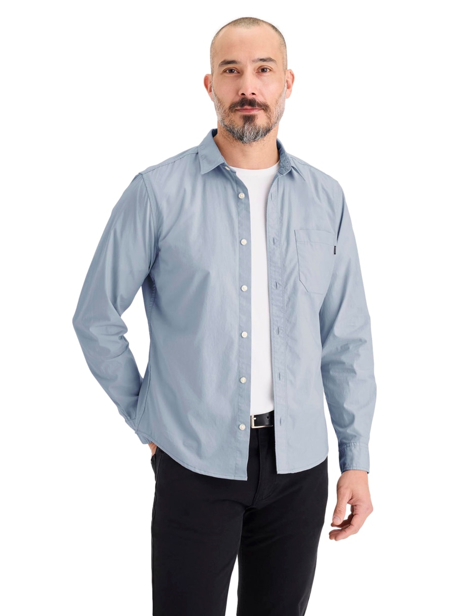 Camisa casual de algodón manga larga para hombre 1