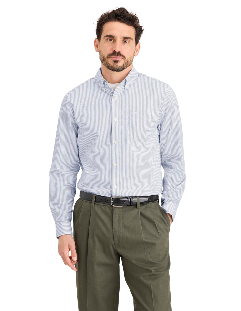 Camisa de vestir de algodón manga larga para hombre 1