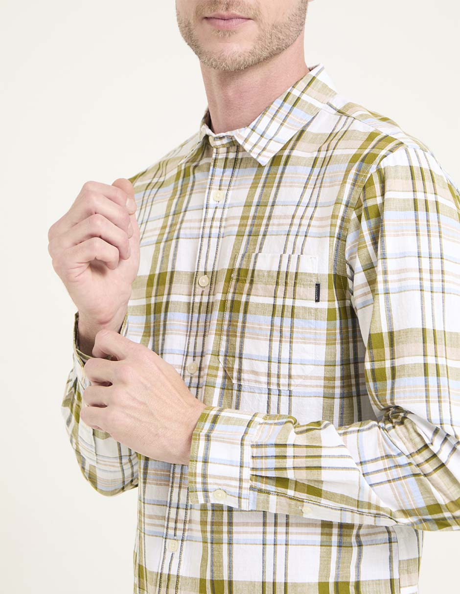 Camisa casual de algodón manga larga para hombre 4