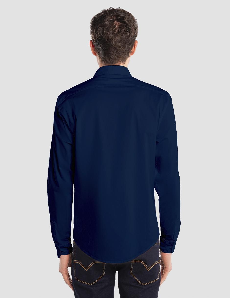 "camisa/sobrecamisa" casual oggi jeans "de" (si aplica) popelina "manga" larga "para hombre"