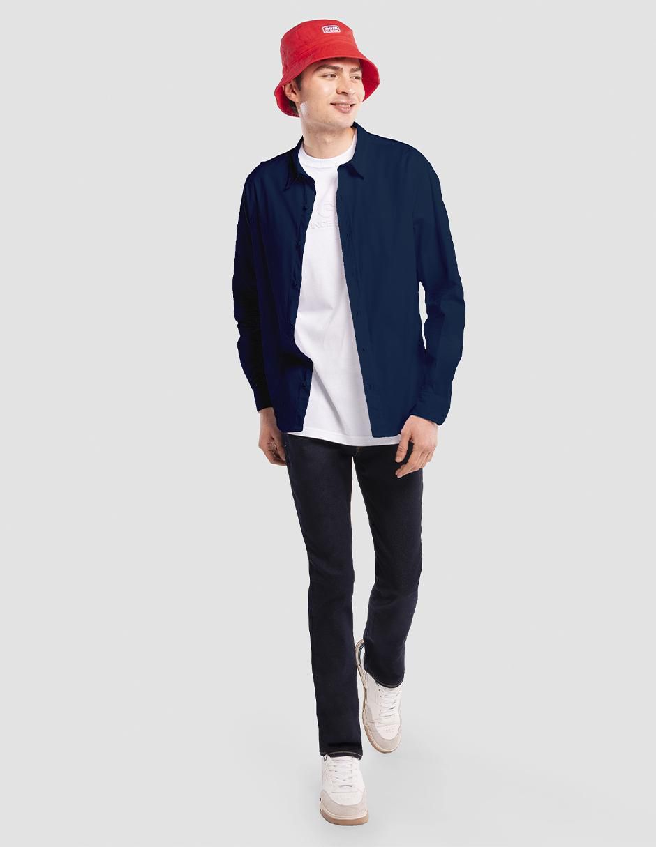 "camisa/sobrecamisa" casual oggi jeans "de" (si aplica) popelina "manga" larga "para hombre"
