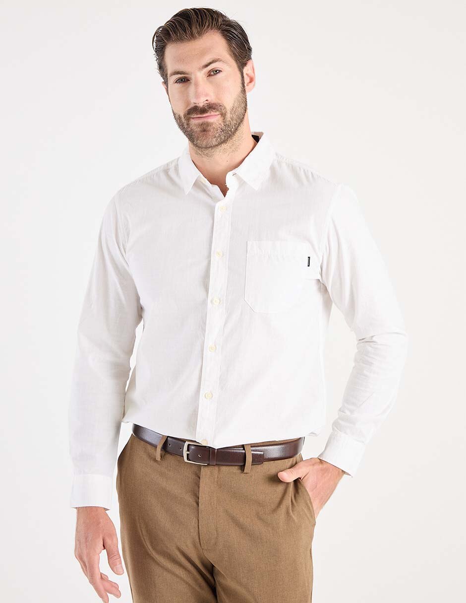 Camisa casual de algodón manga larga para hombre 1