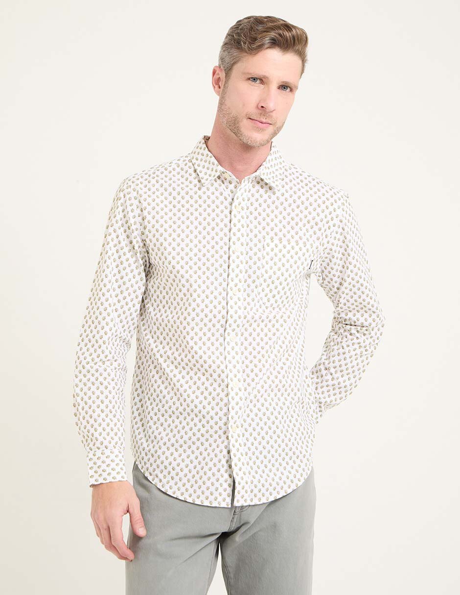 Camisa business casual de algodón manga larga para hombre 1
