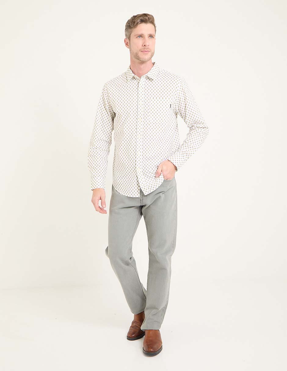 Camisa business casual de algodón manga larga para hombre 3