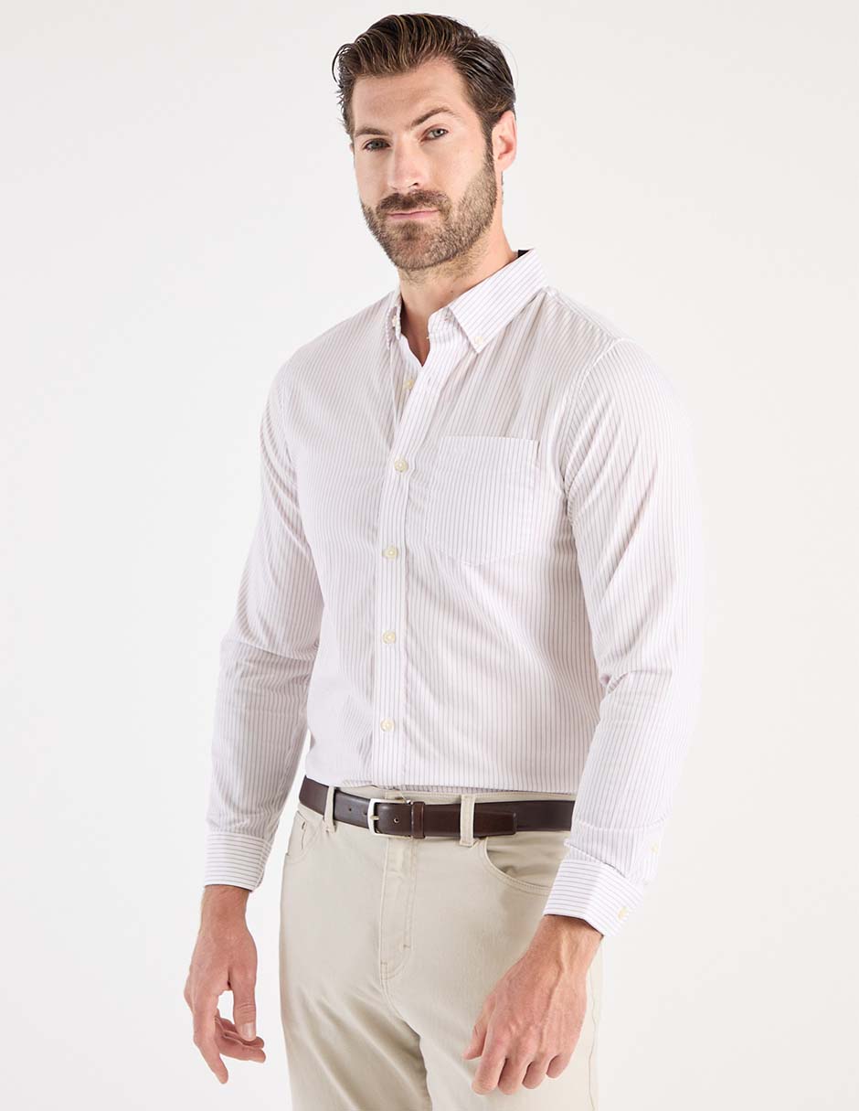 Camisa de vestir de algodón manga larga para hombre 1