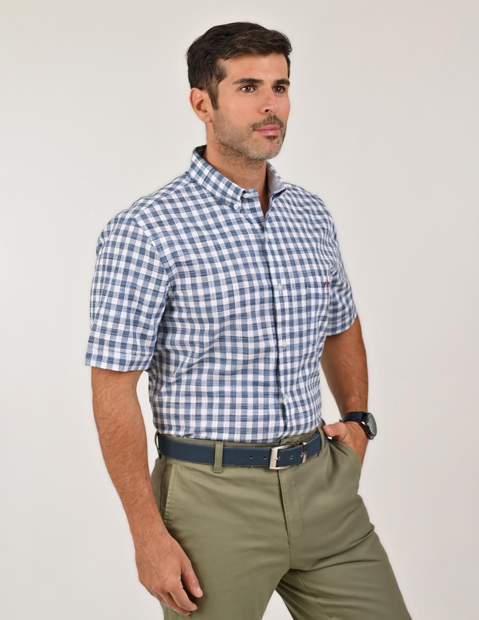 Camisa casual de algodón manga corta para hombre 3