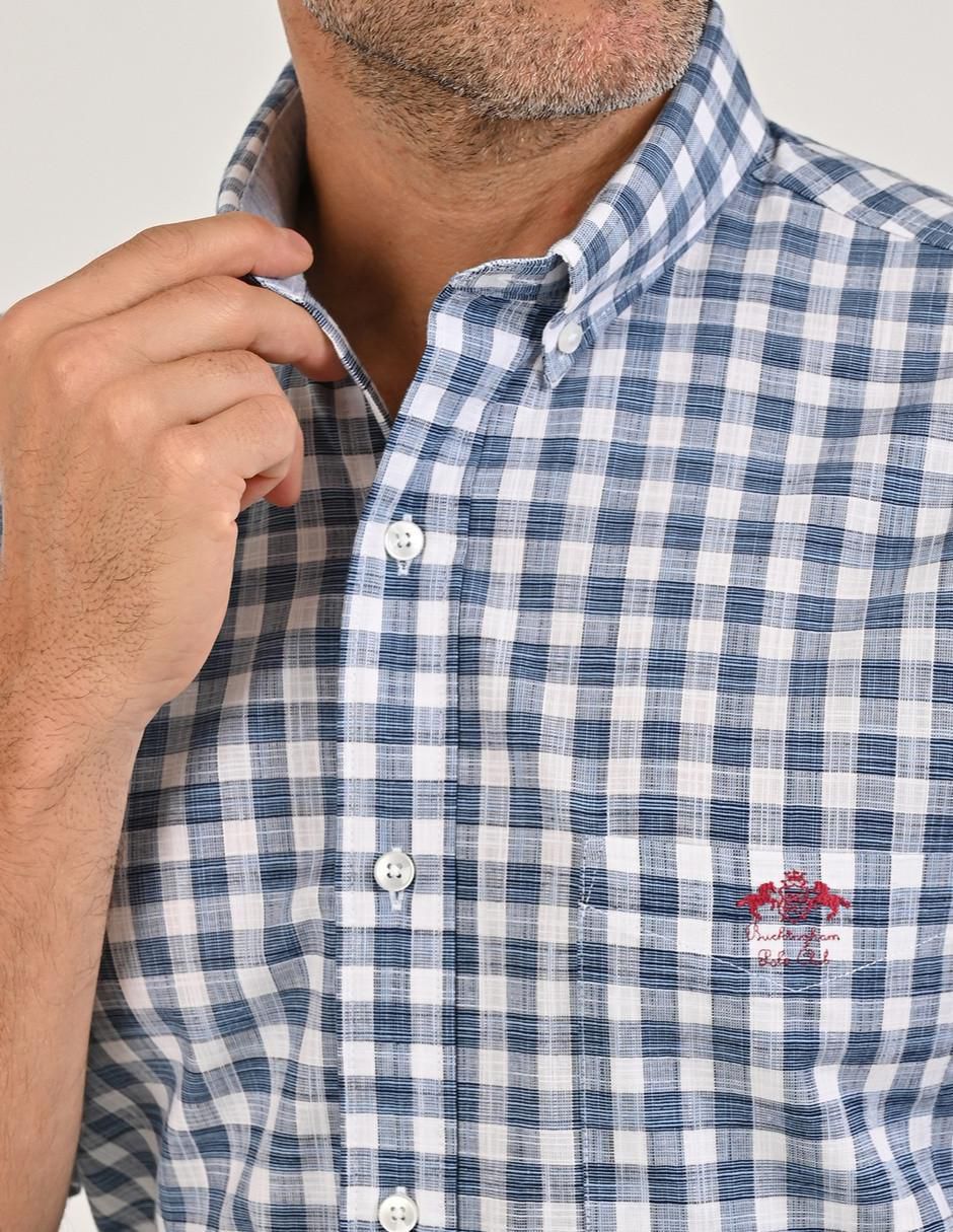 Camisa casual de algodón manga corta para hombre 4