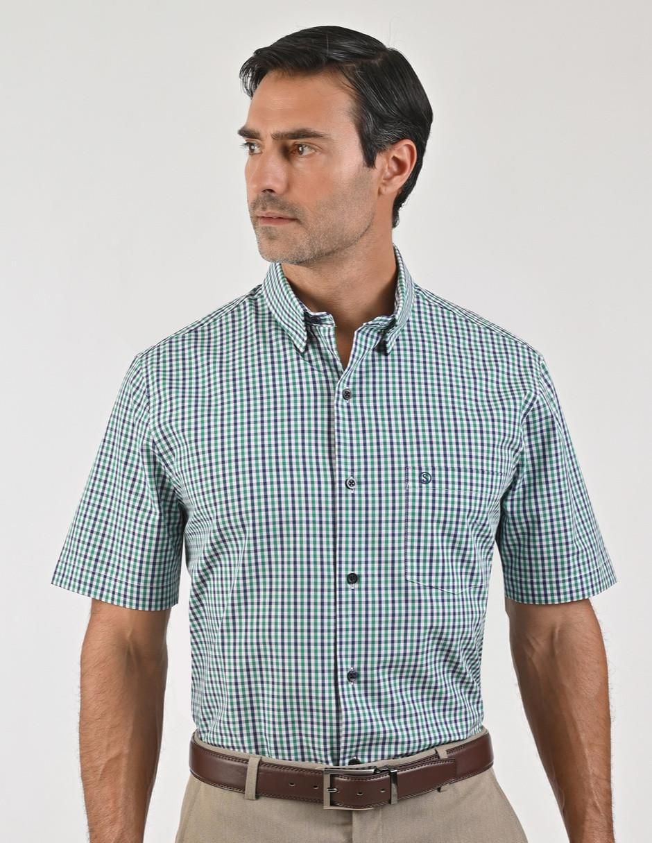 Camisa casual de algodón manga corta para hombre Camisa casual de algodón manga corta para hombre