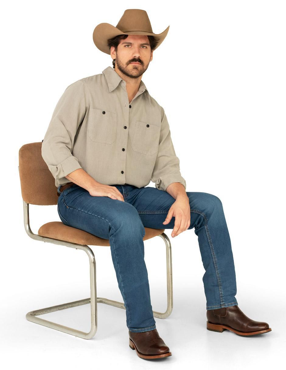 Jeans bota lavado rinse para hombre 4