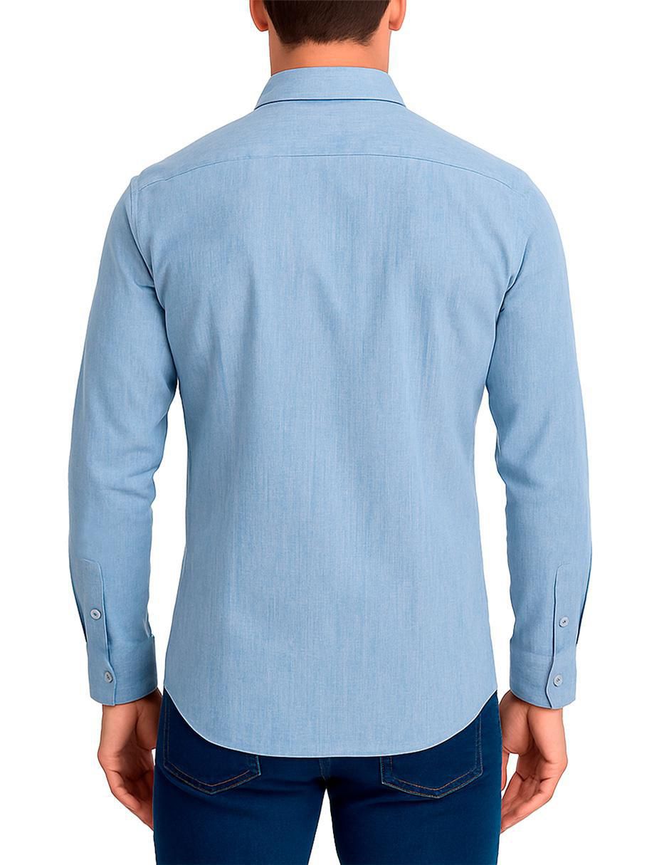 Camisa casual manga larga para hombre 4