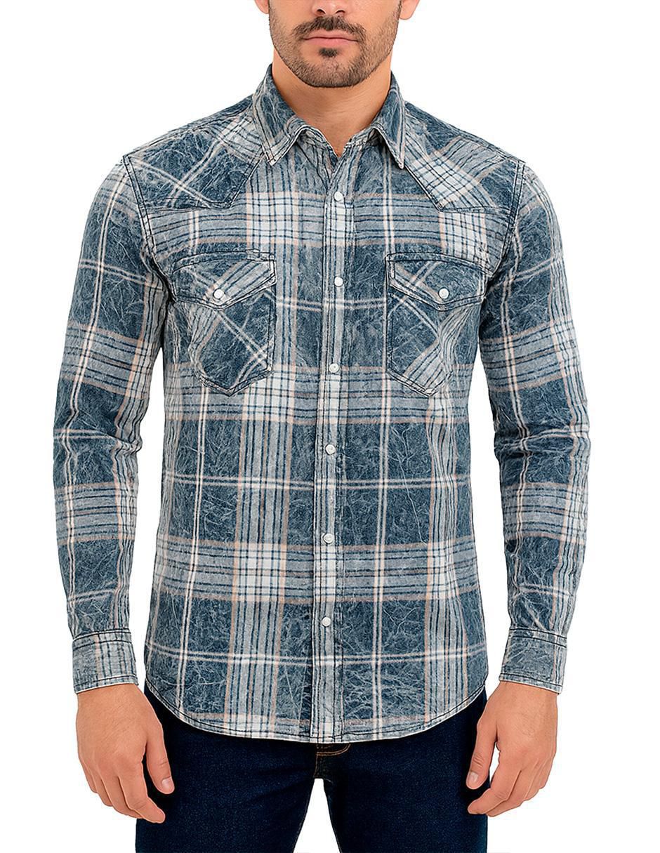 Camisa casual manga larga para hombre