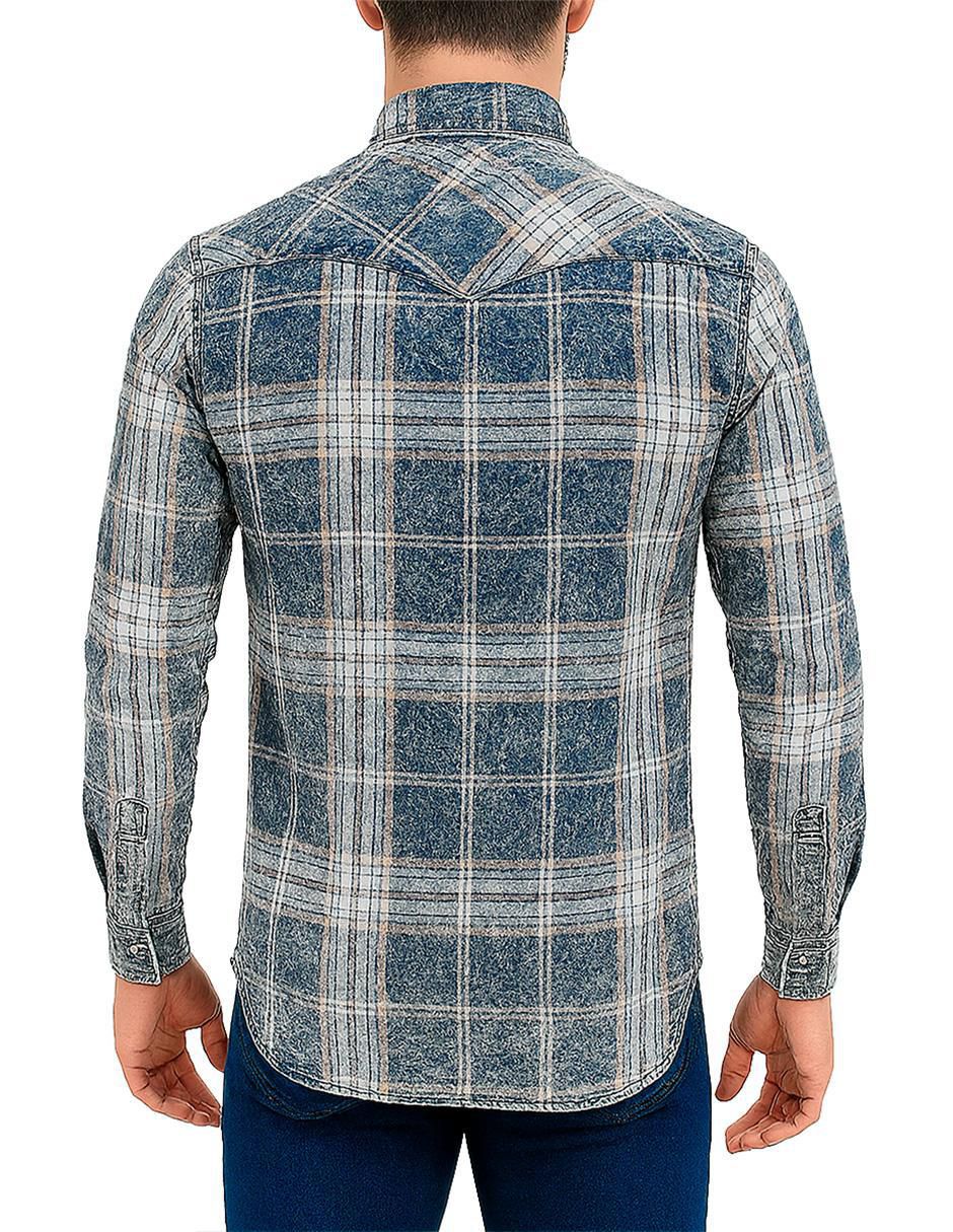Camisa casual manga larga para hombre 5