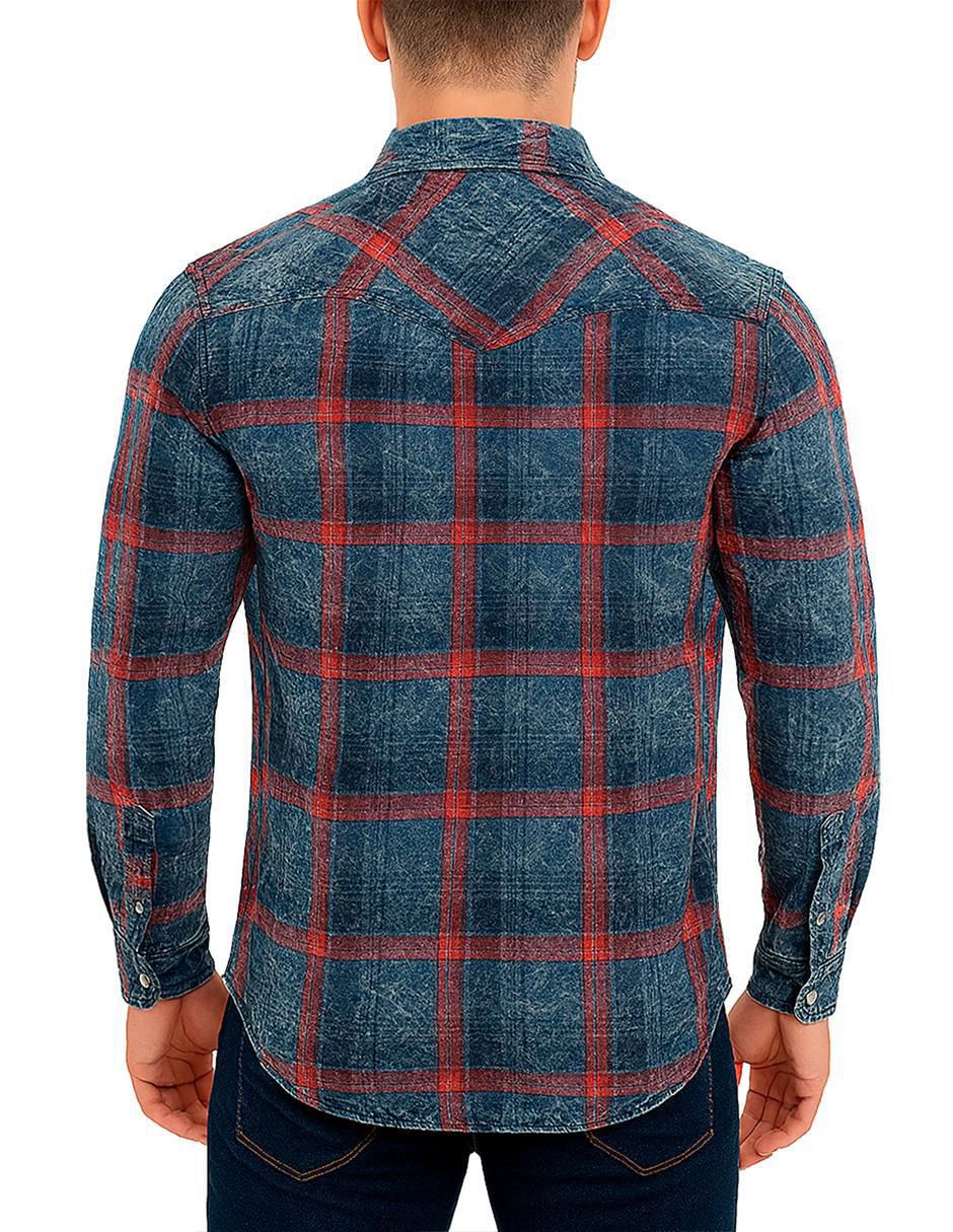 Camisa casual manga larga para hombre 5