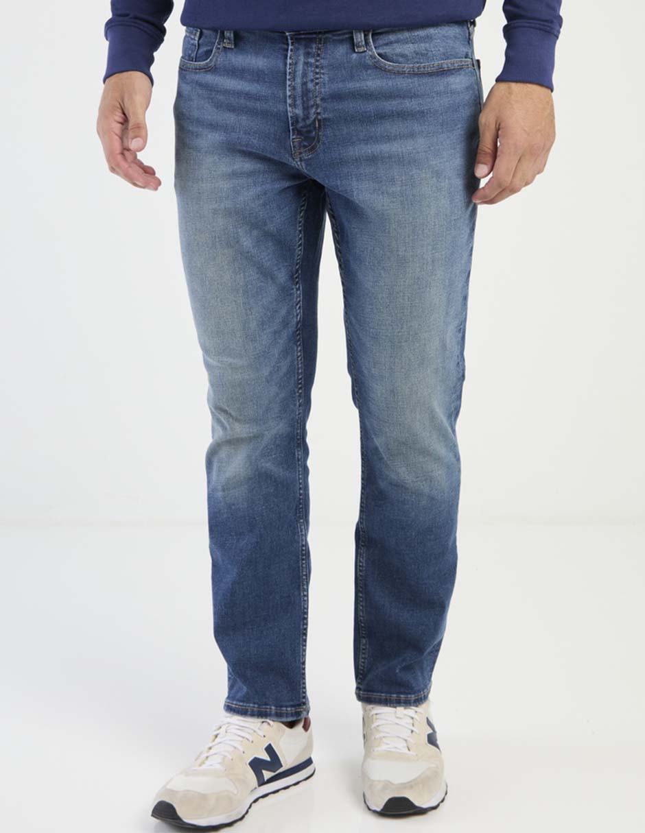Jeans straight deslavado para hombre