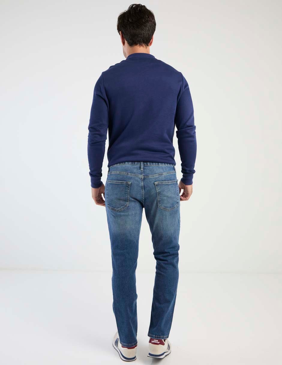 Jeans straight deslavado para hombre 2