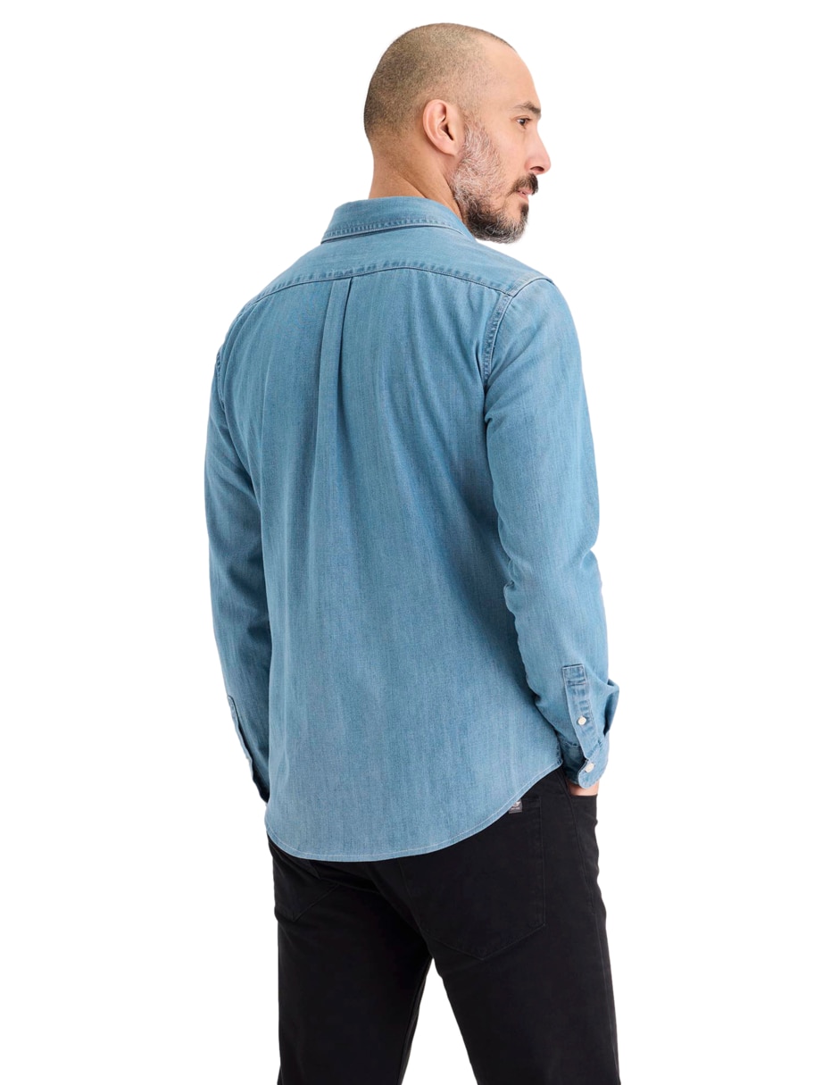 Camisa casual de algodón manga larga para hombre 3