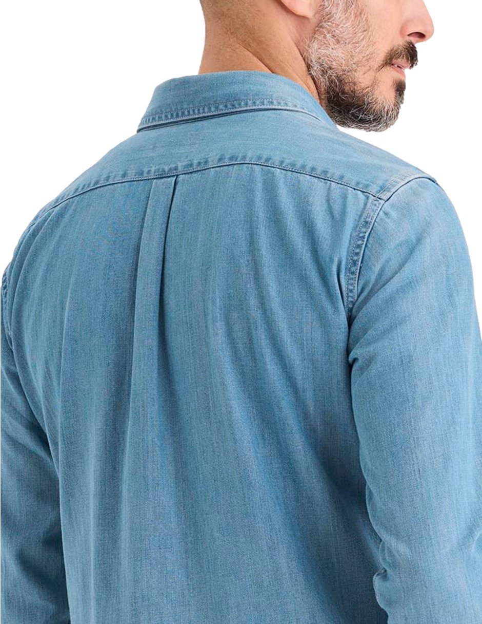 Camisa casual de algodón manga larga para hombre 4