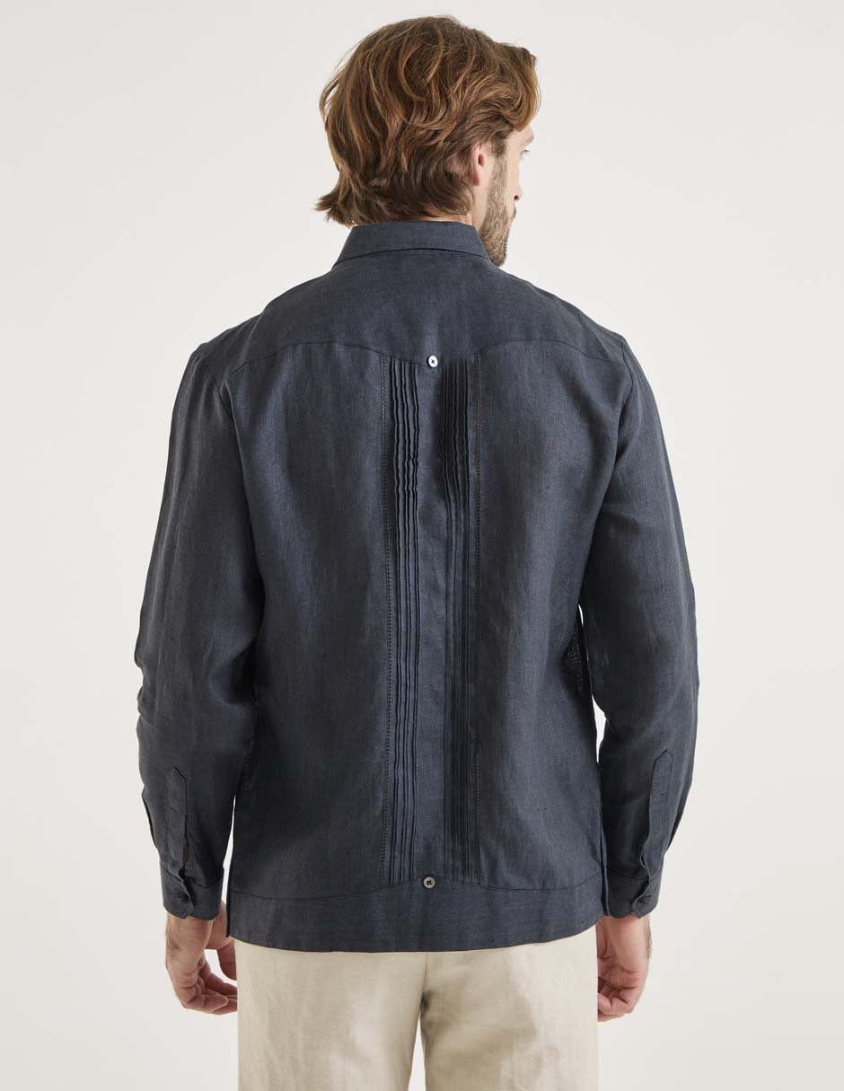 Guayabera manga larga para hombre 2