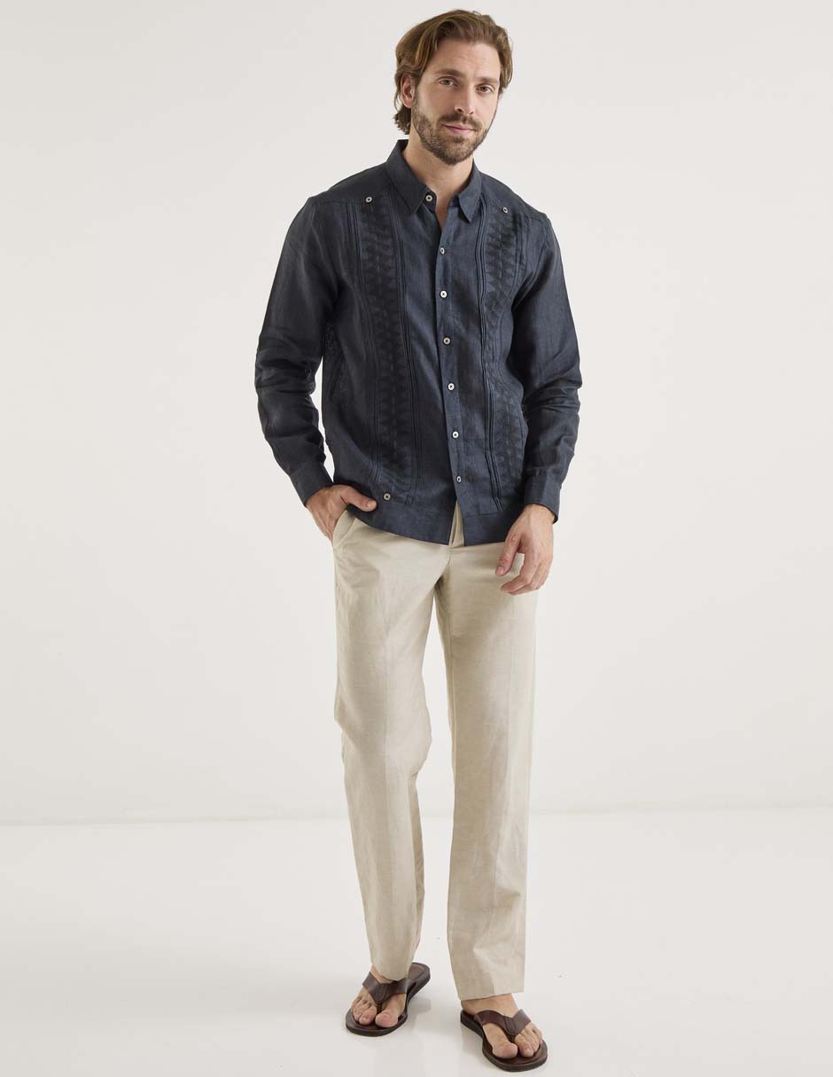Guayabera manga larga para hombre 3