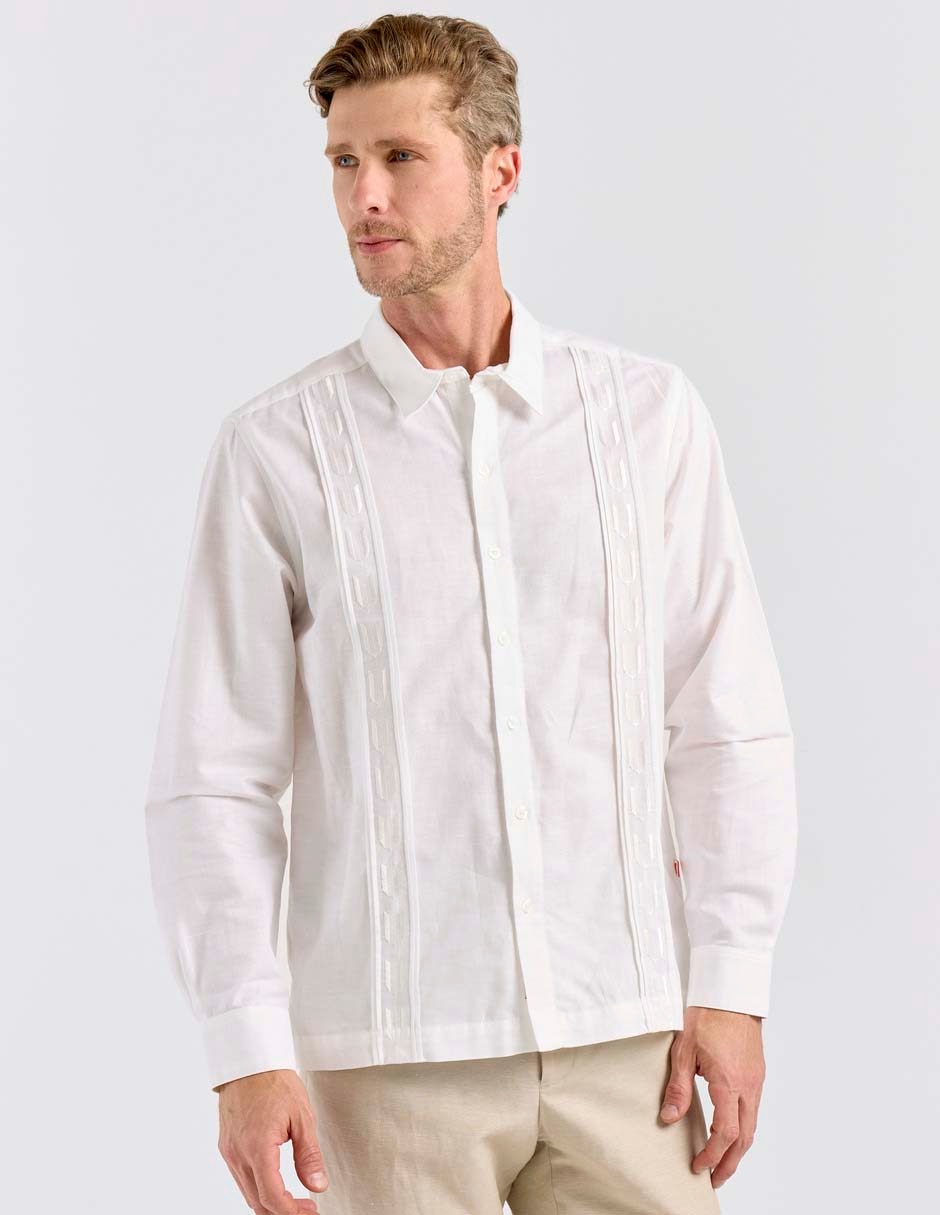 Guayabera manga larga para hombre