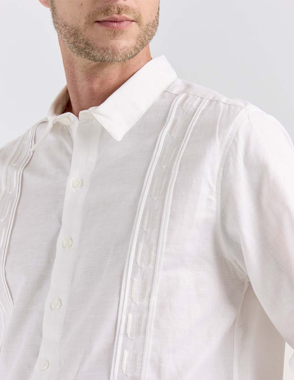 Guayabera manga larga para hombre 4