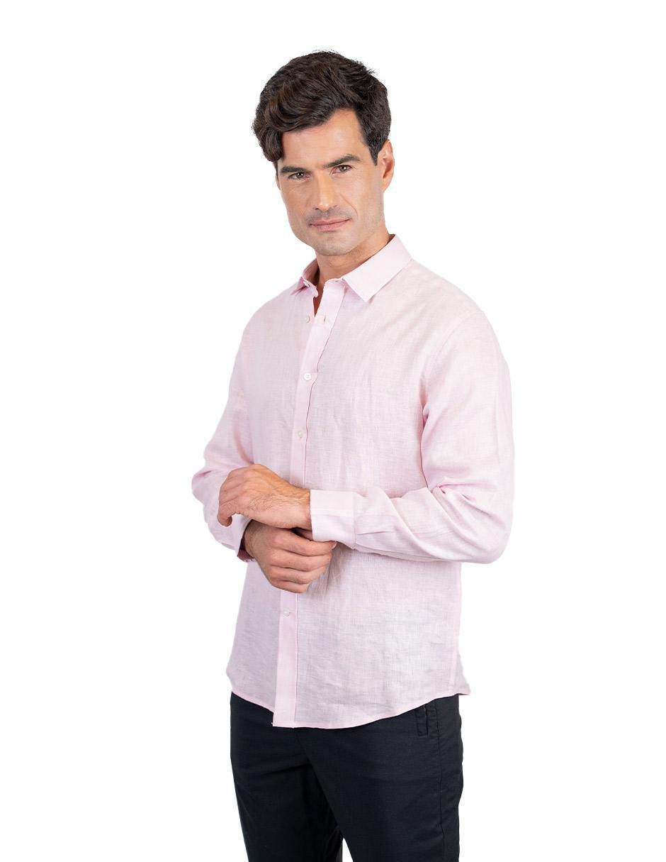 Camisa casual de lino manga larga para hombre 3