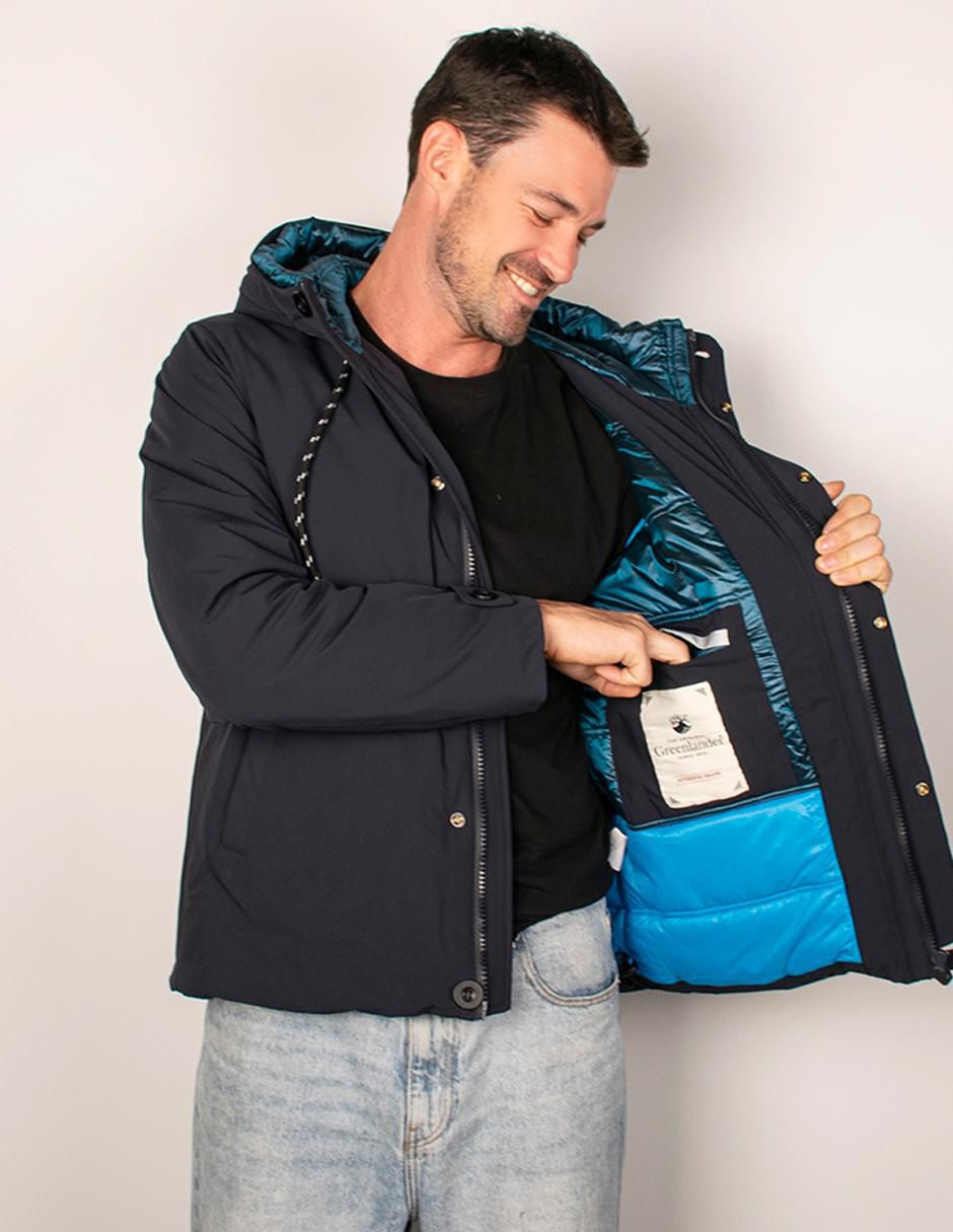 Chamarra acolchada Greenlander impermeable capitonada para hombre