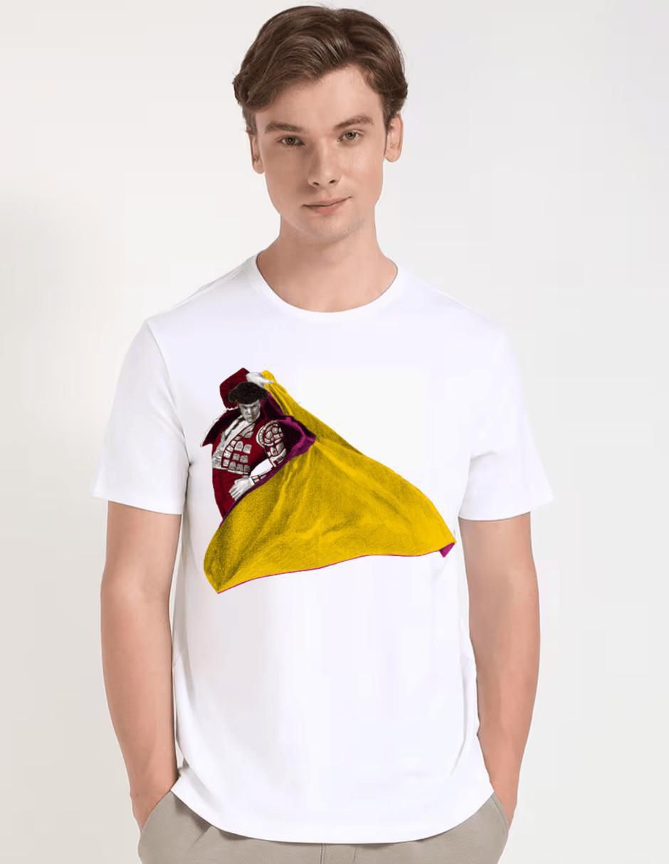 Playera alta gama torero toro capote capotazo cuello redondo para hombre