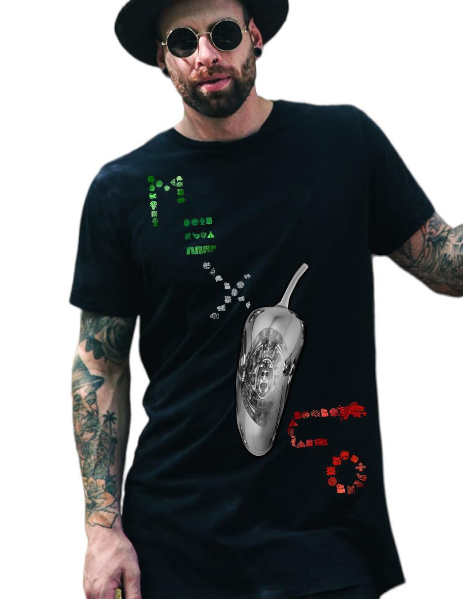 Playera viva méxico azteca maya bandera cuello redondo para hombre