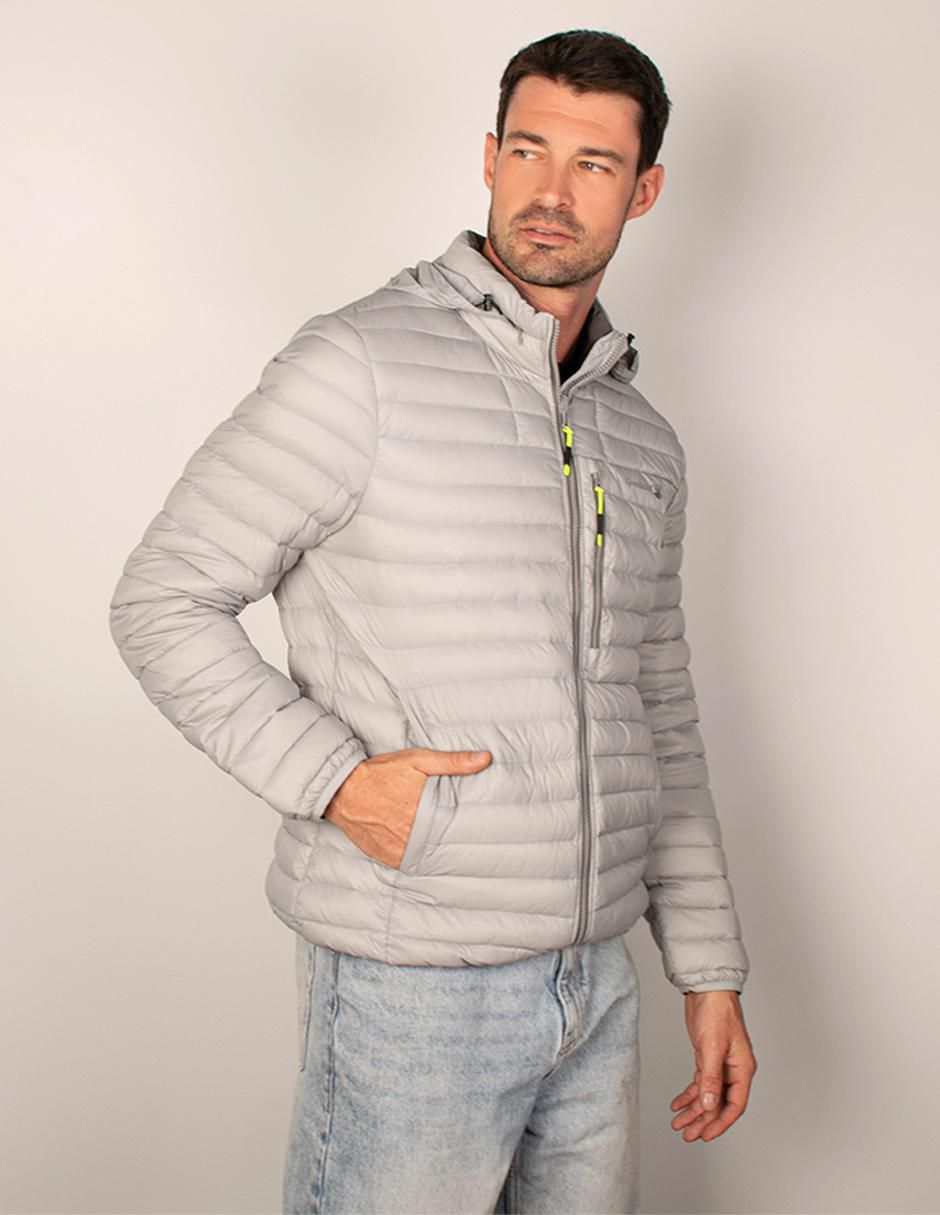Chamarra acolchada capucha desmontable para hombre Chamarra acolchada capucha desmontable para hombre