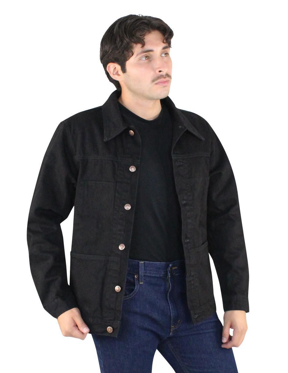 Chamarra casual de mezclilla con bolsillos para hombre 2
