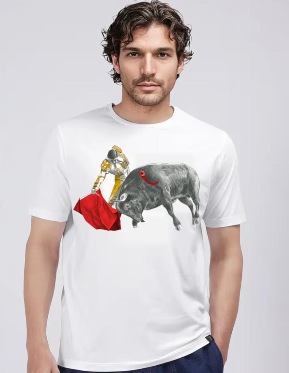 Playera Marëvnyk Torero Toro Tauromaquia Derechazo cuello redondo