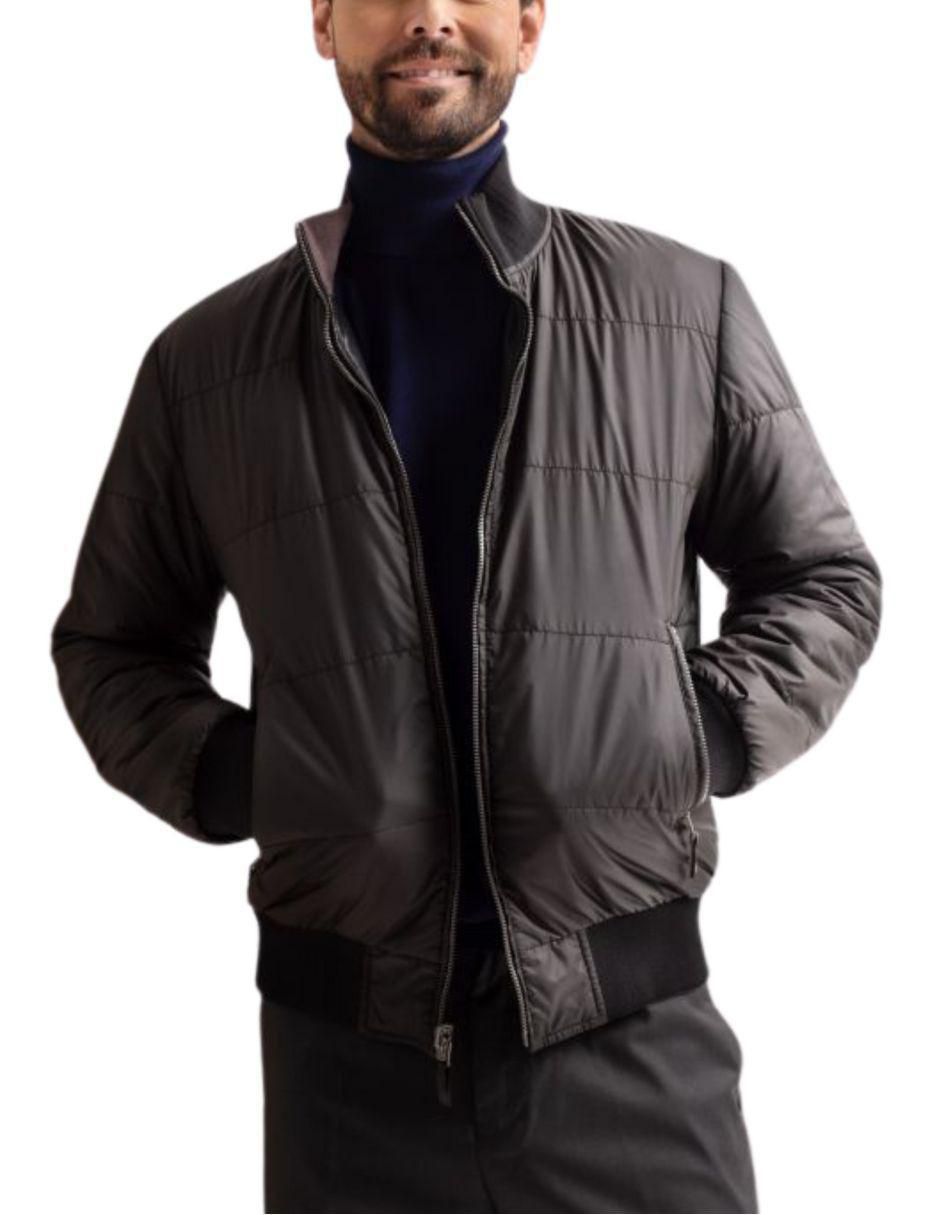 Chamarra casual impermeable de piel reversible para hombre 2