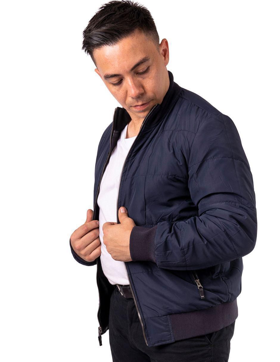 "chamarra" casual pelle royale resistente al agua "de" piel reversible "para hombre"