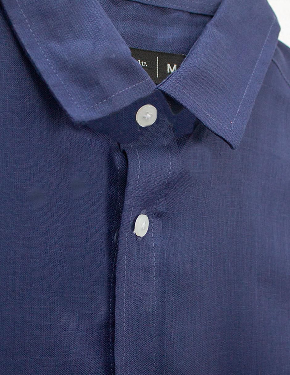 Camisa casual de lino manga larga para hombre 6
