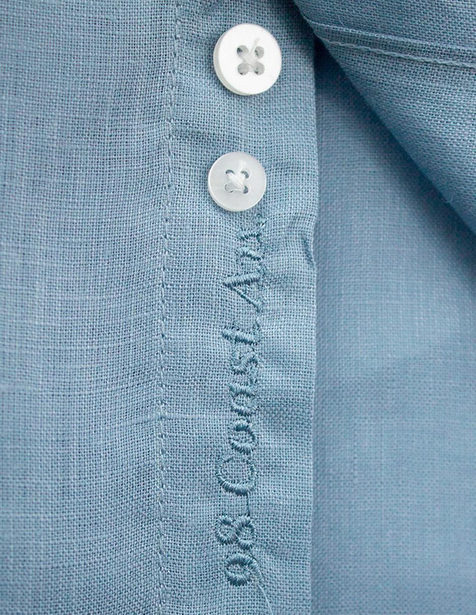 Camisa casual de lino manga larga para hombre 2