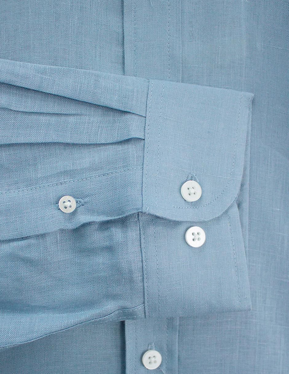 Camisa casual de lino manga larga para hombre 4