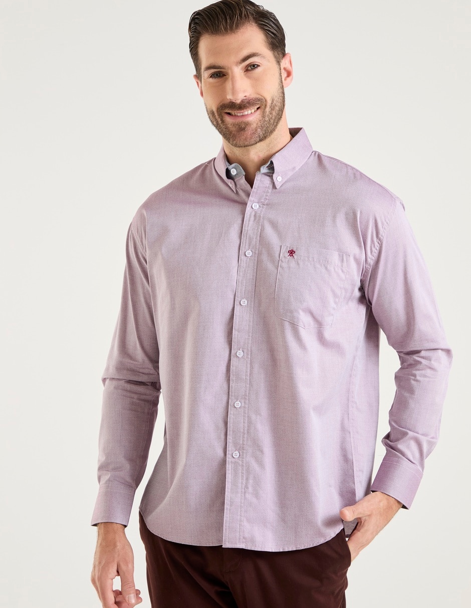 Camisa casual de algodón manga larga para hombre