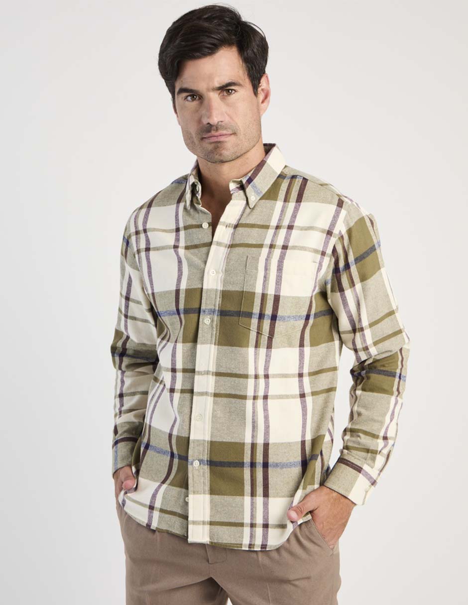 Camisa casual manga larga para hombre 1
