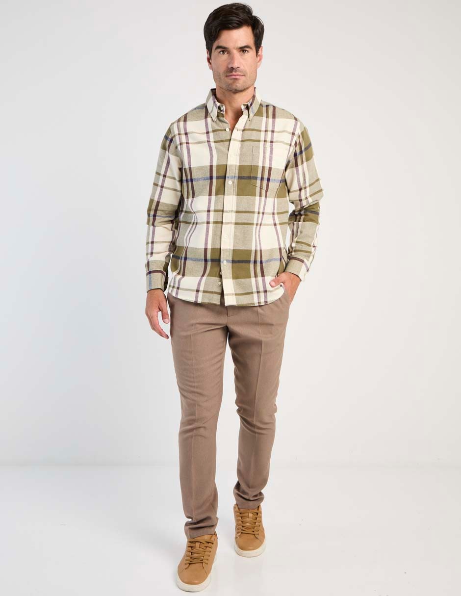 Camisa casual manga larga para hombre
