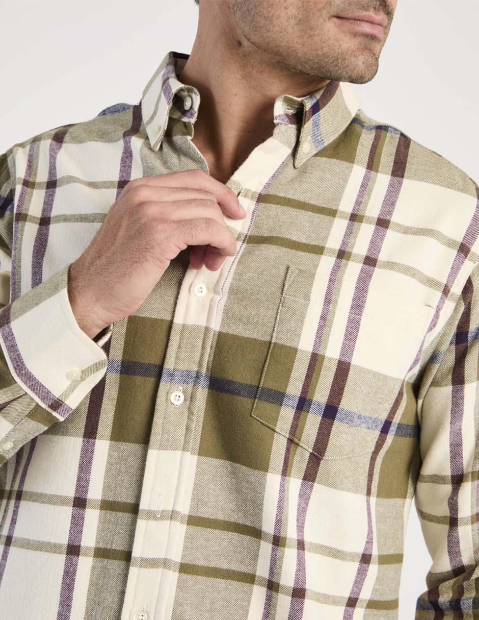 Camisa casual manga larga para hombre