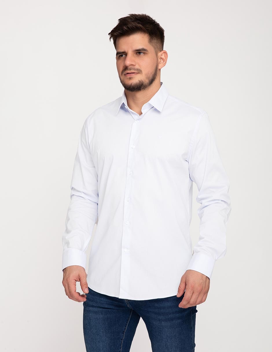Camisa business casual de algodón manga larga para hombre Camisa business casual de algodón manga larga para hombre