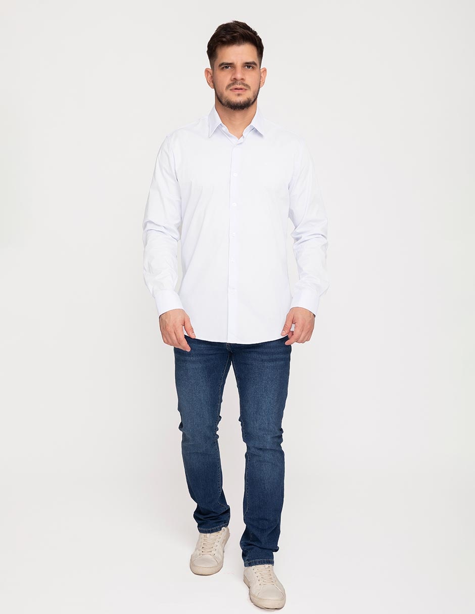 Camisa business casual de algodón manga larga para hombre 3