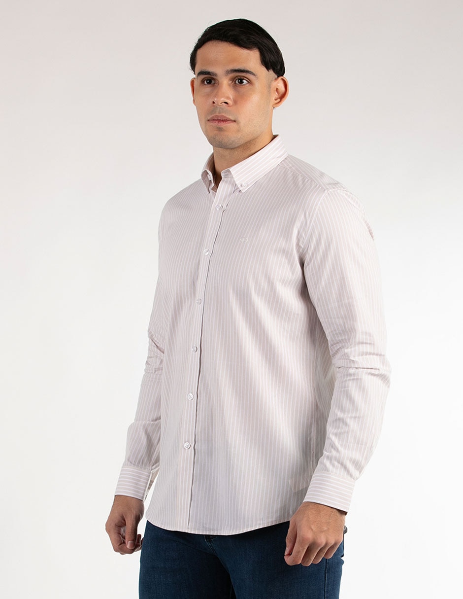 Camisa casual de algodón manga larga para hombre