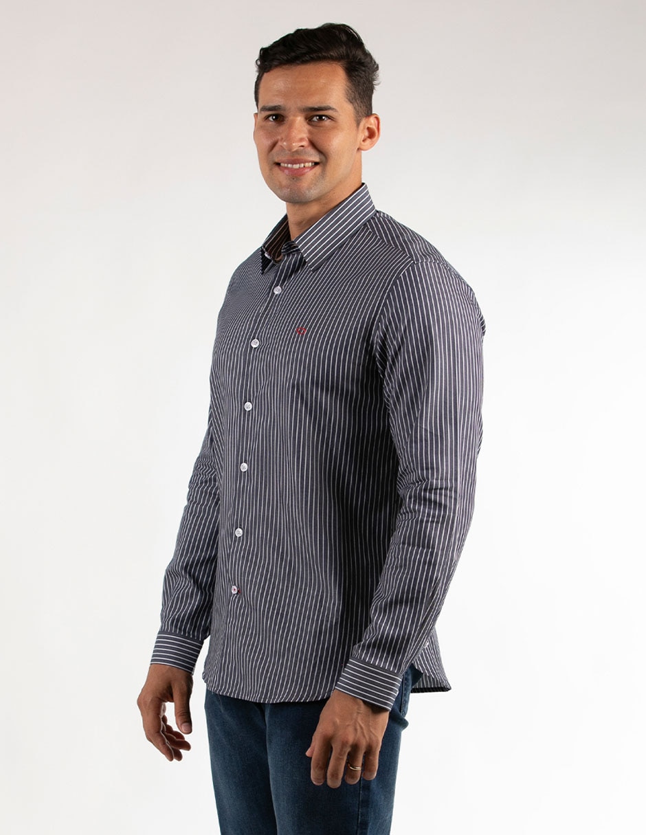 Camisa casual de algodón manga larga para hombre