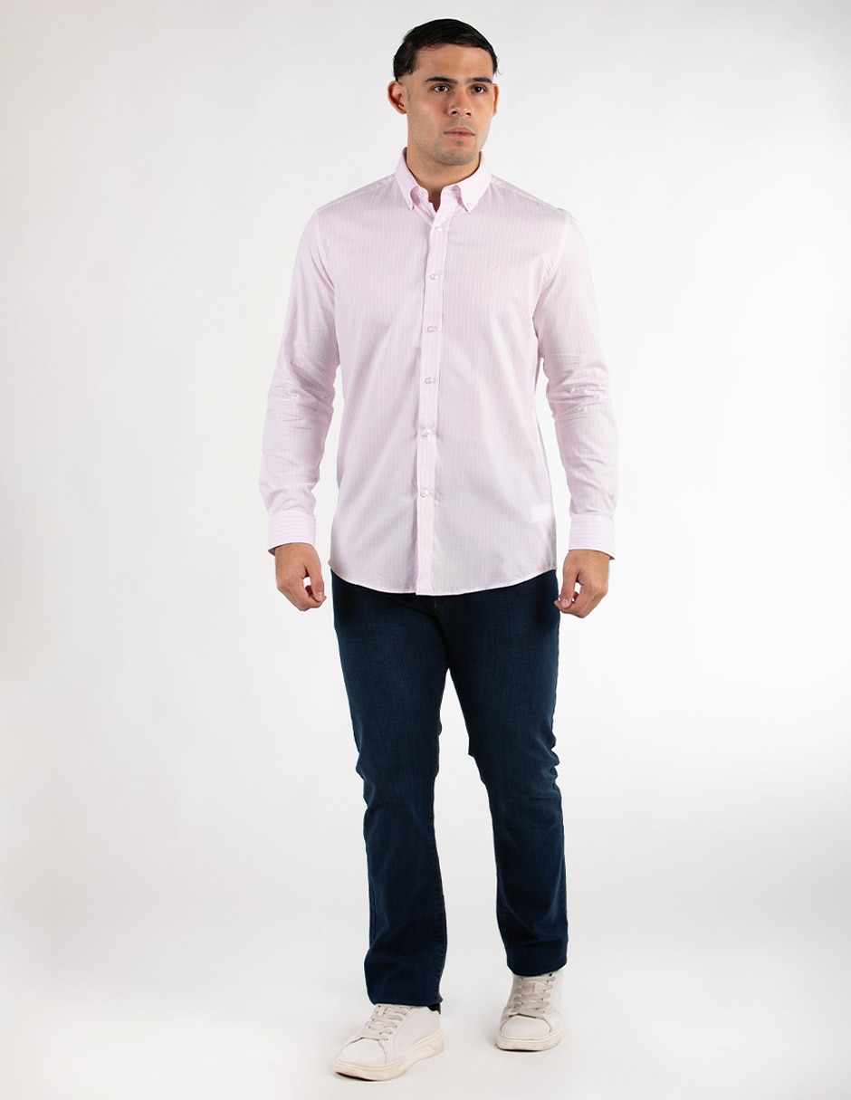 Camisa casual de algodón manga larga para hombre