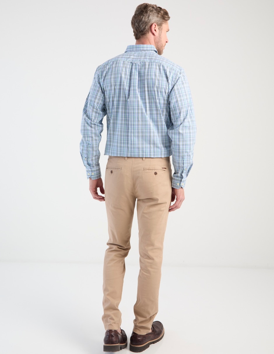 Pantalón chino regular de algodón para hombre 2