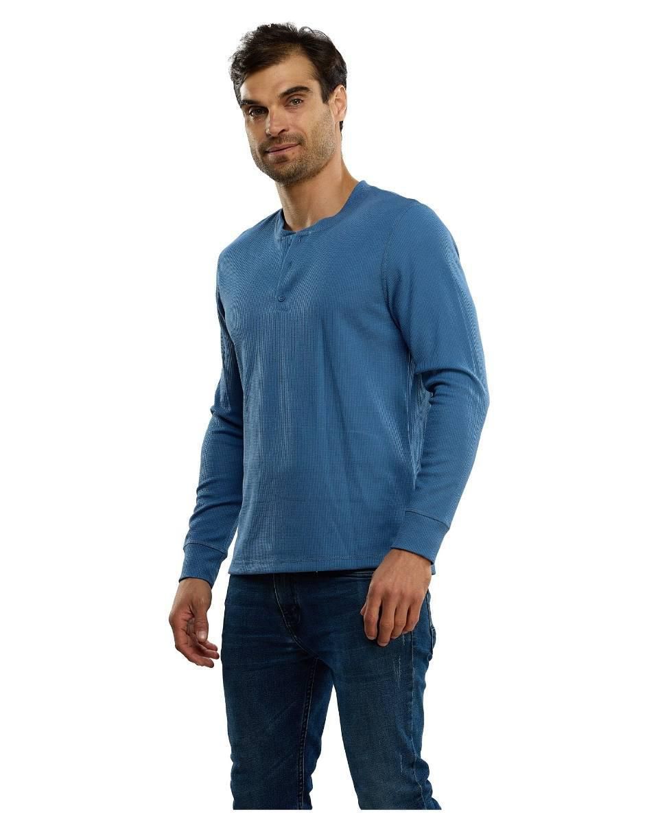 Playera cuello henley para hombre 4